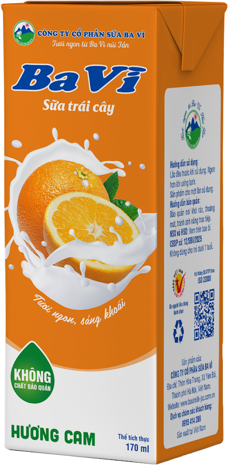 Ba Vì sữa trái cây hương Cam